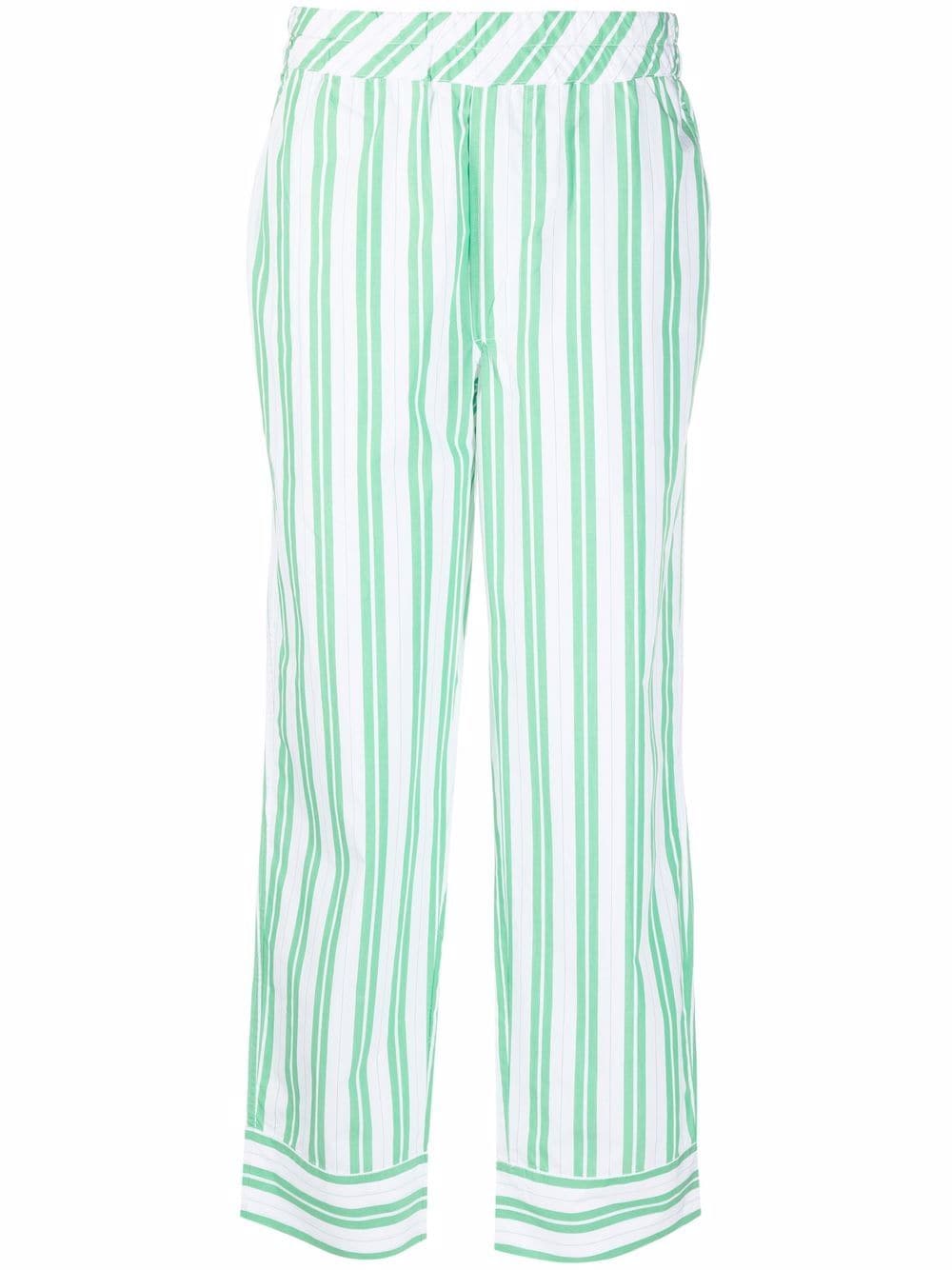 GANNI PINSTRIPED STRAIGHT-LEG TROUSERS