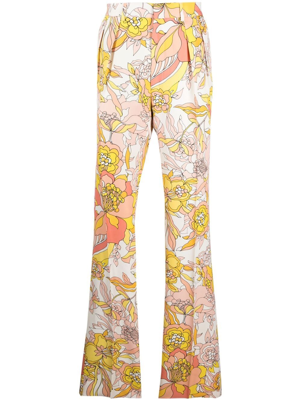 Tom Ford Floral-print Flared Trousers In Pink