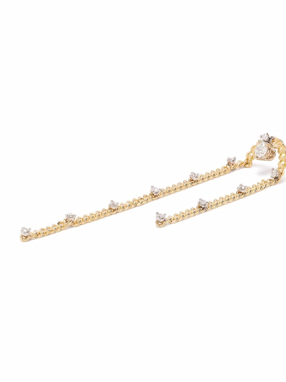 Shop Delfina Delettrez 18kt Yellow Gold Unchain My Art Diamond Earrings