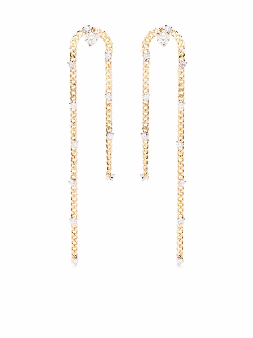 18kt yellow gold Unchain My Art diamond earrings