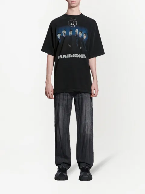 Shop black Balenciaga Rammstein short 