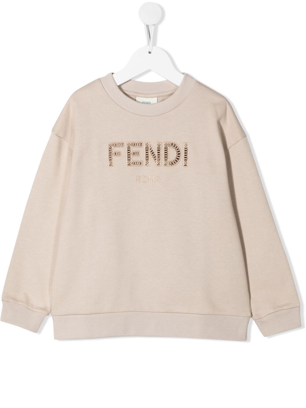 Fendi Kids' Logo Lettering Sweatshirt In Brown