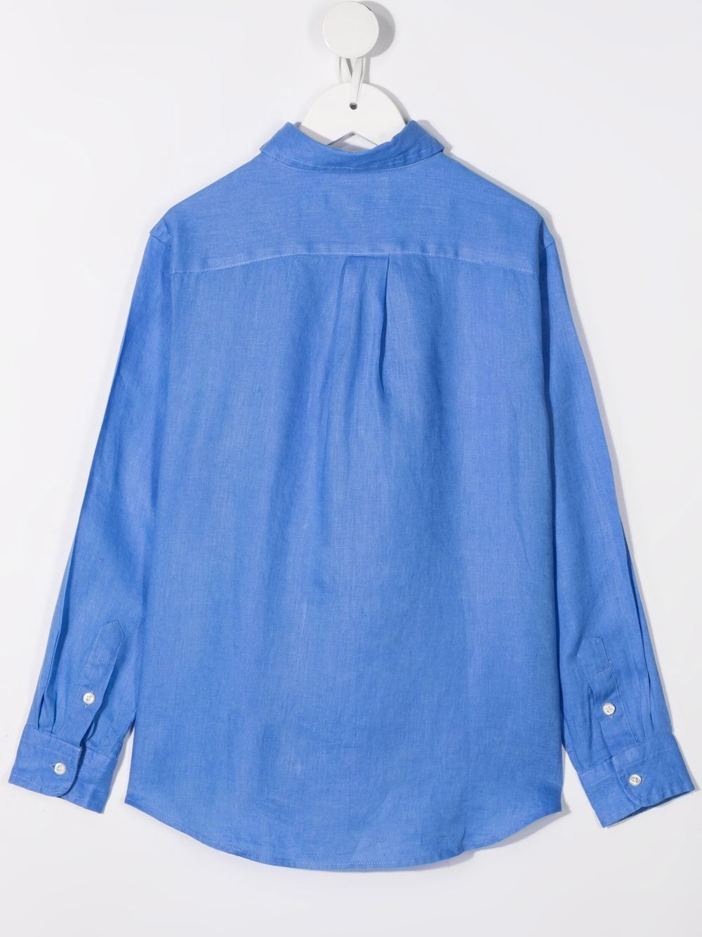 Shop Ralph Lauren Polo Pony-embroidered Linen Shirt In Blue