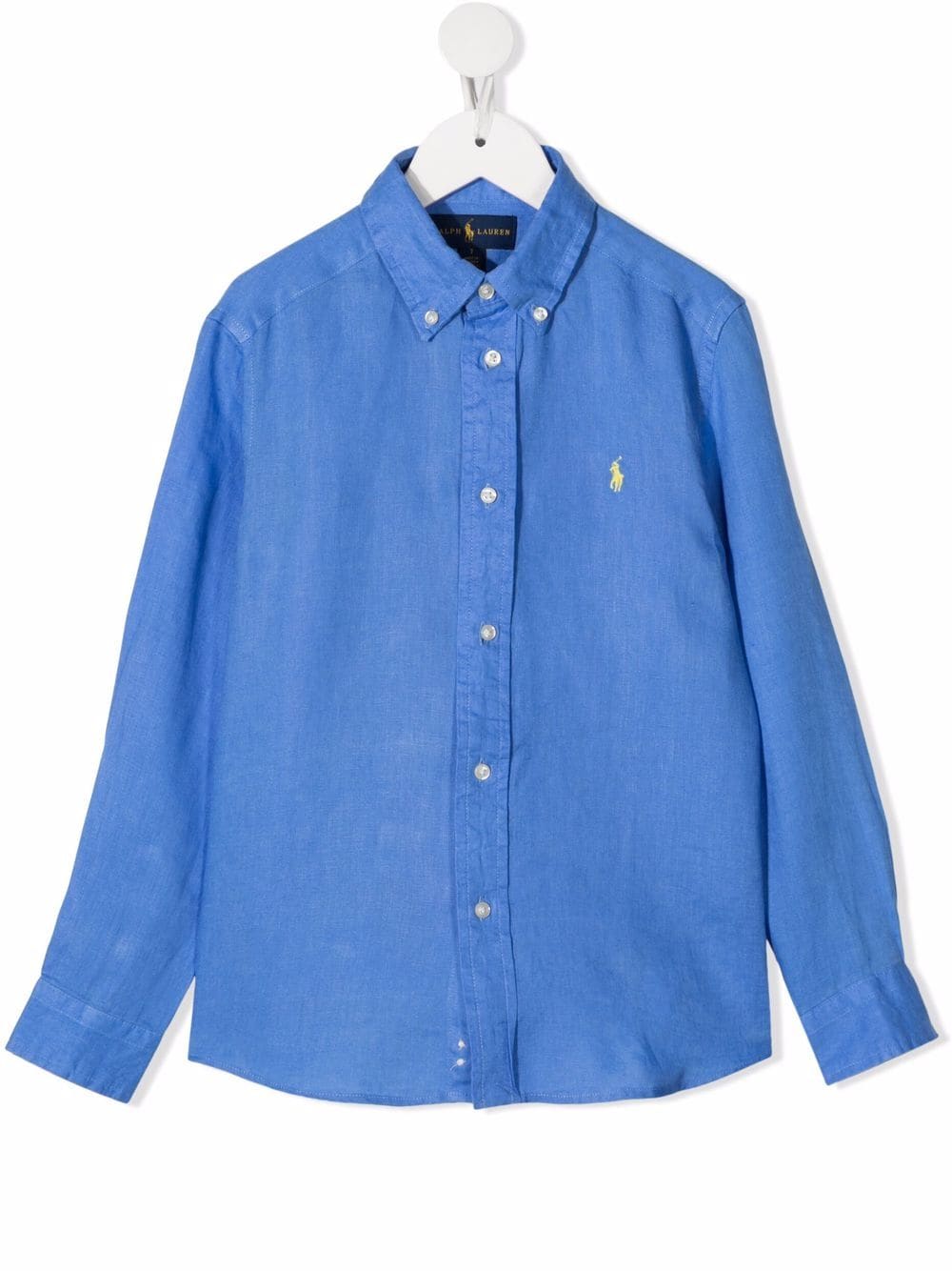 Ralph Lauren Kids' Polo Pony-embroidered Linen Shirt In Blue