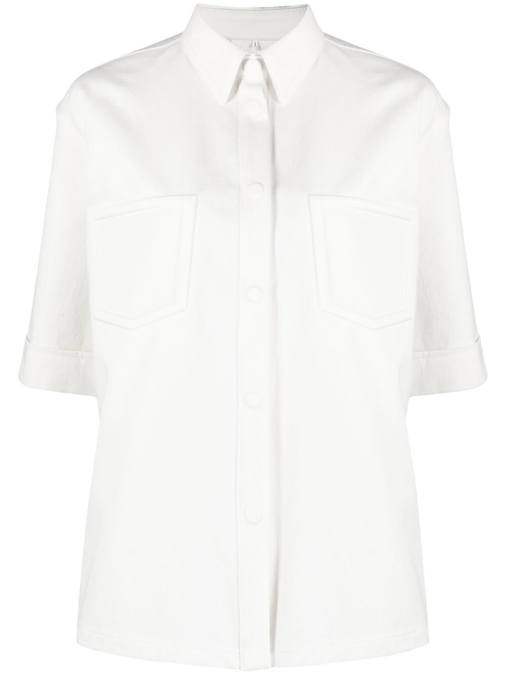 Fendi Logo-detail Denim Shirt In White