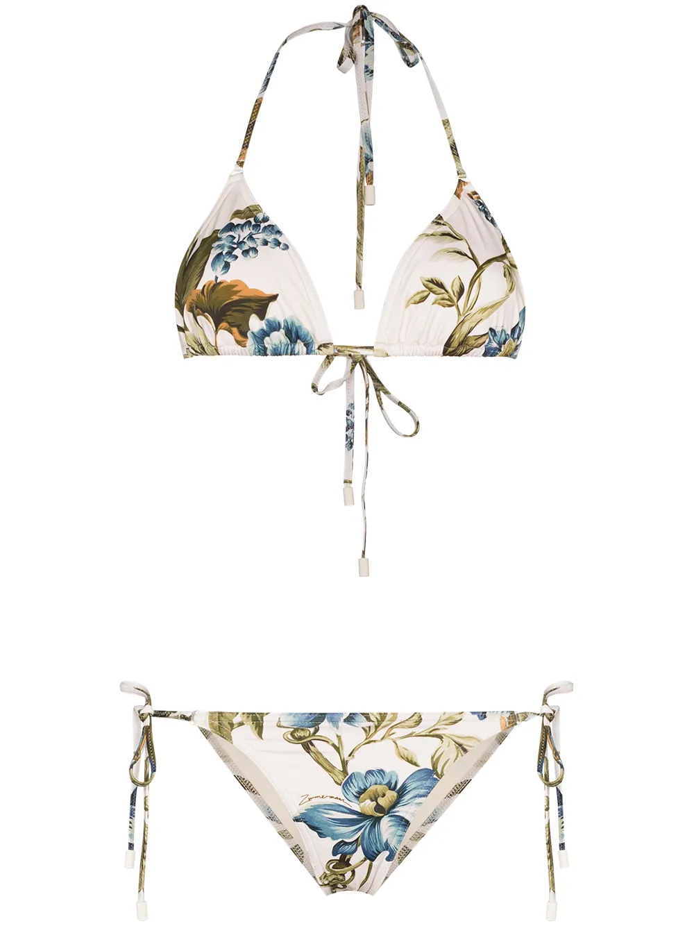 

ZIMMERMANN Aliane floral triangle bikini - Neutrals