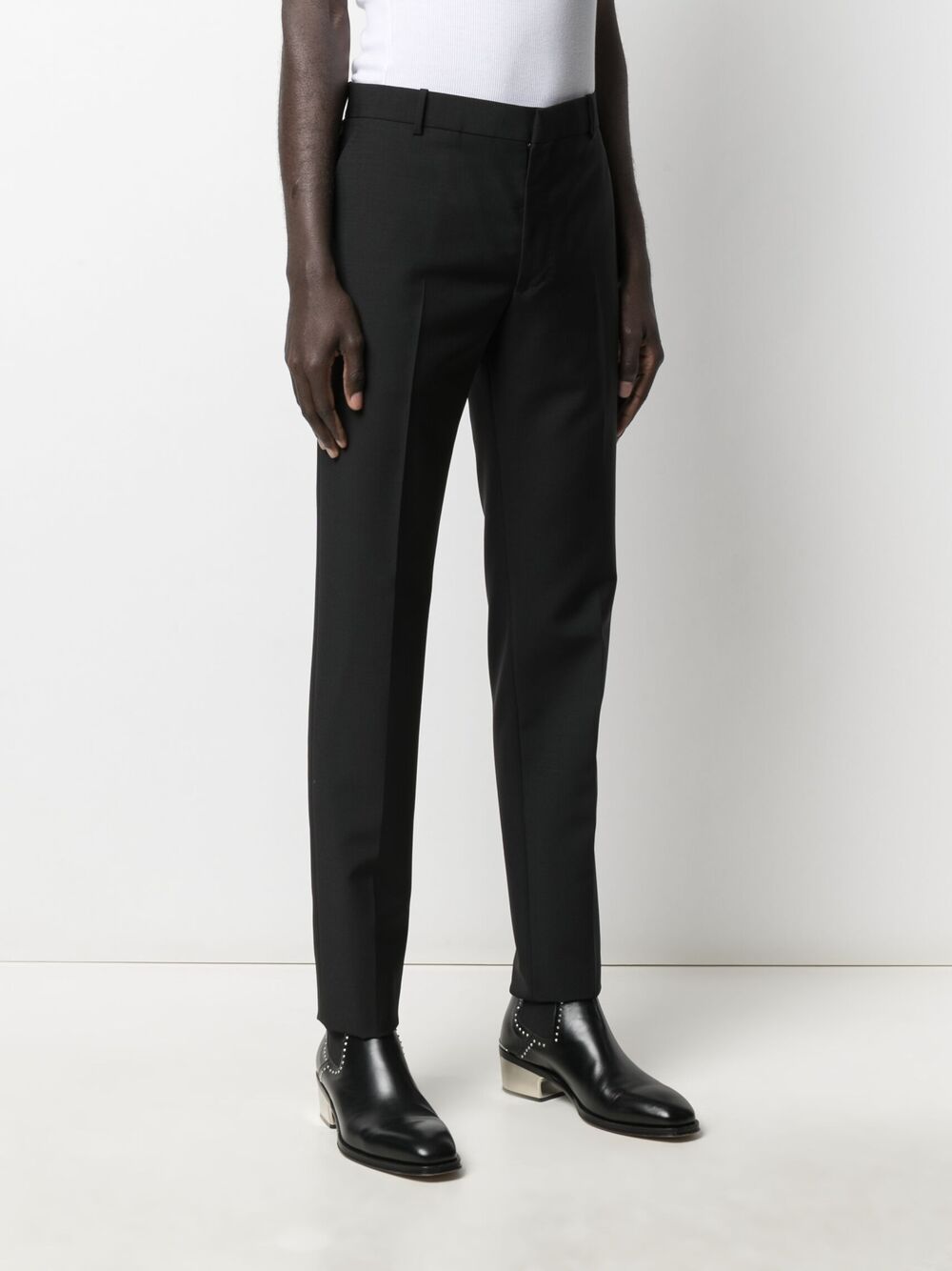 Shop Alexander Mcqueen Slim-leg Tailored Trousers In Black