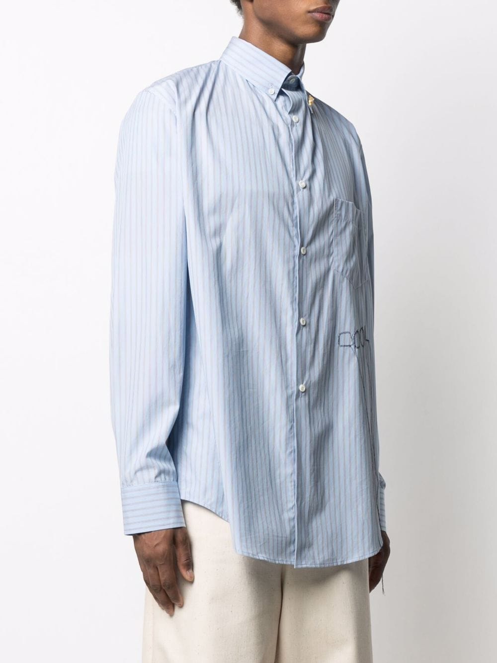 Shop Cool Tm Striped Cotton Shirt In Blue