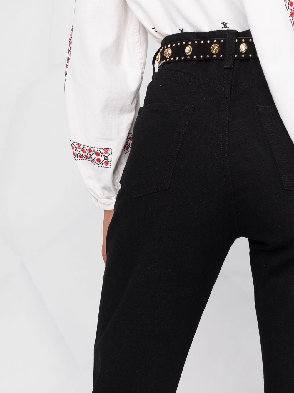 Shop Saint Laurent High-waist Jeans In Black