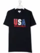 Image 1 of Woolrich Kids TEEN flocked-logo cotton T-shirt