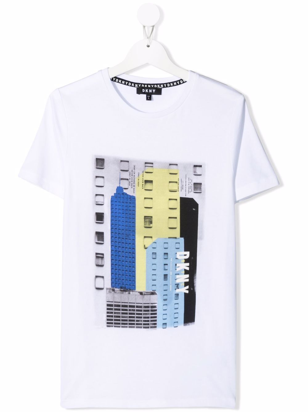 Dkny Teen Graphic-print Cotton T-shirt In Weiss