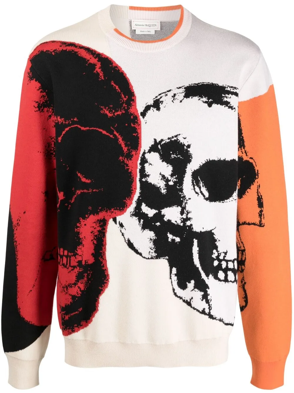 

Alexander McQueen suéter con motivo de calaveras en intarsia - Negro