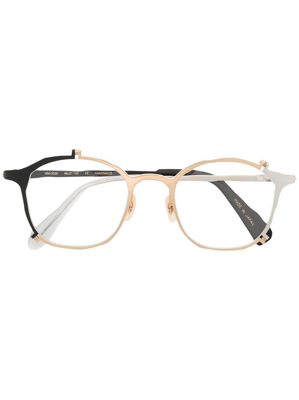 colour-block round-frame glasses