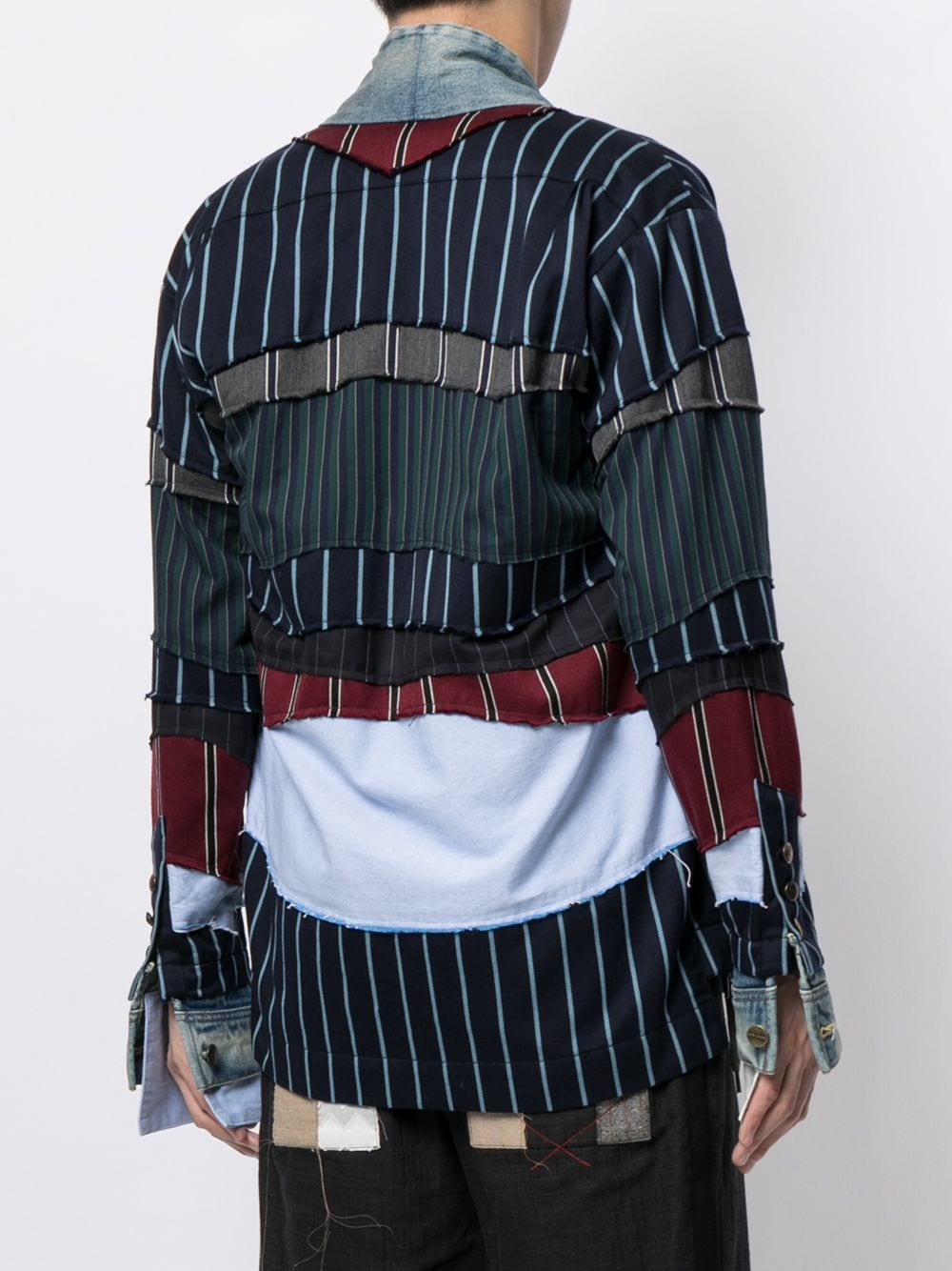 Shop Greg Lauren Patchwork Long-sleeved Jacket In Multicolour