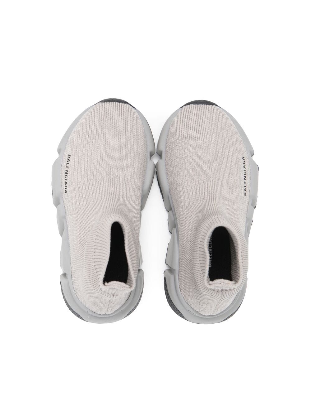 Shop Balenciaga Side-logo Print Sock Sneakers In Grey