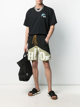 two-tone logo-print shorts展示图