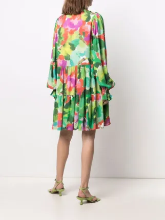 floral-print pleated dress展示图