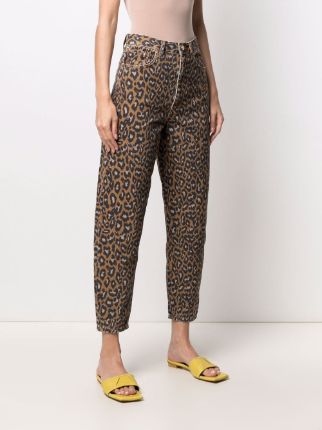 leopard-print cropped jeans展示图