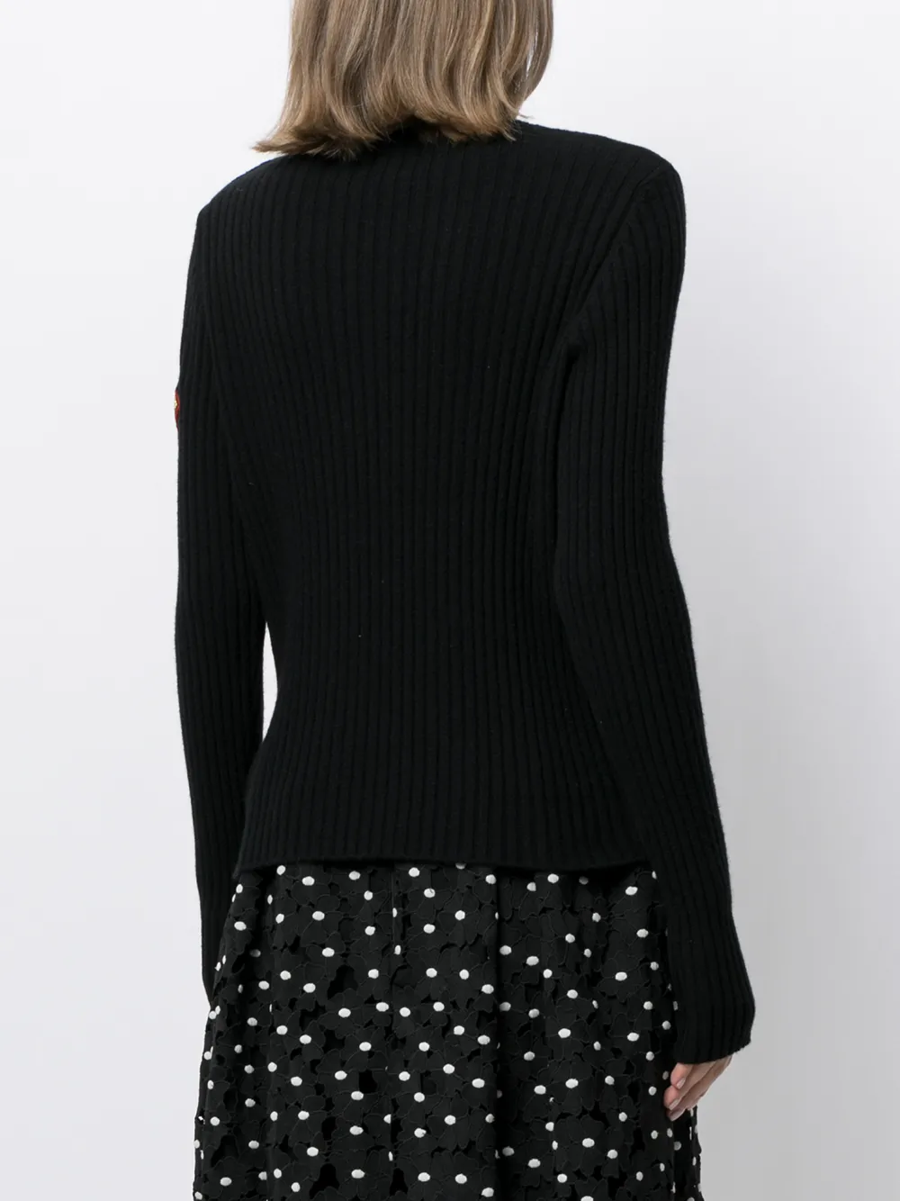 Pre-owned Chanel 1996 Emblem Patch High-neck Jumper In Black