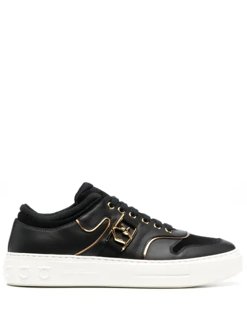 Ferragamo Tênis cano baixo com logo Borg