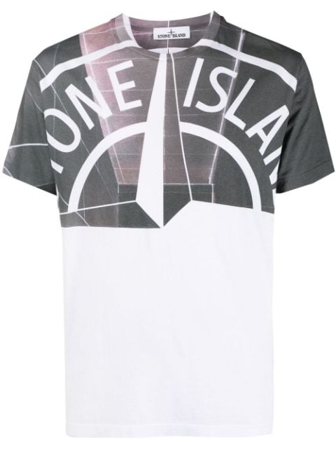 Stone Island t-shirt bicolore à logo imprimé