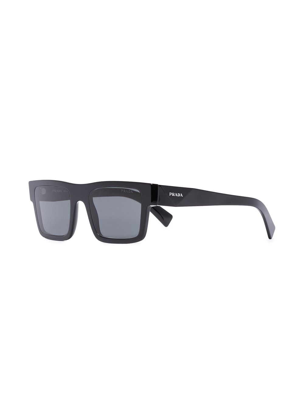Shop Prada Logo-print Square-frame Sunglasses In Schwarz