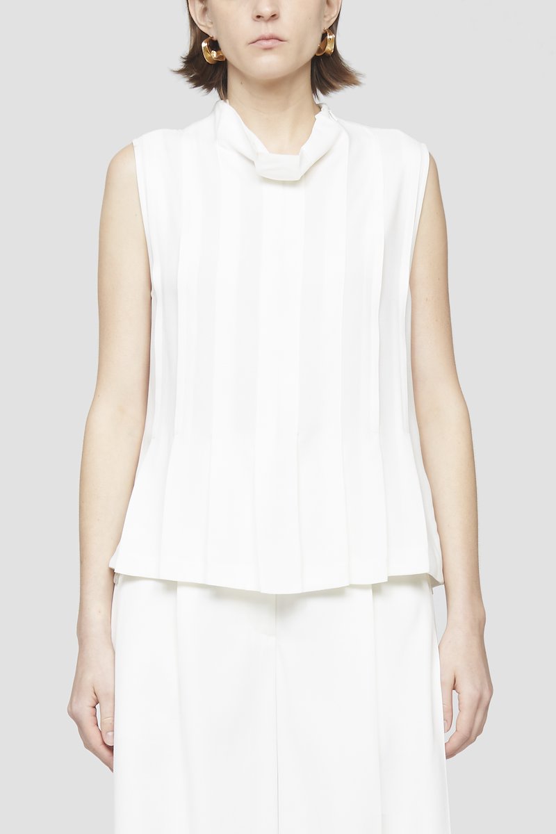 Knife Pleated Tank-white #1 Knife Pleated Tank, IVORY Synthetic->viscose Knife Pleated Tank from 3.1 Phillip Lim. - 1
