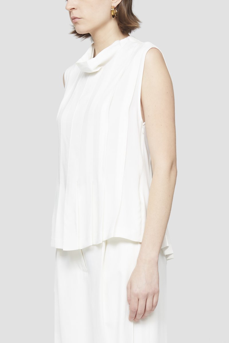 Knife Pleated Tank-white #0 Knife Pleated Tank, IVORY Synthetic->viscose Knife Pleated Tank from 3.1 Phillip Lim. - 2