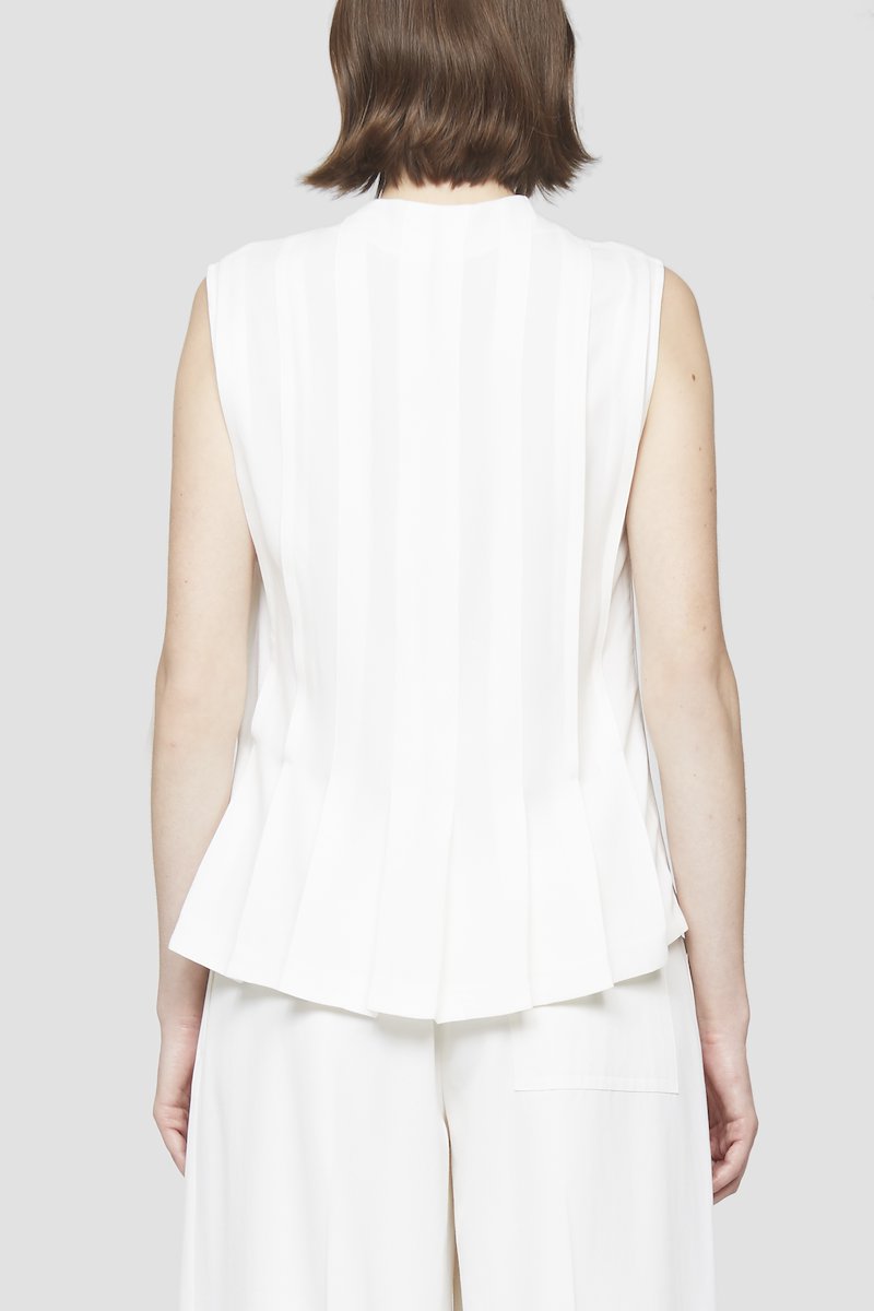 Knife Pleated Tank-white #1 Knife Pleated Tank, IVORY Synthetic->viscose Knife Pleated Tank from 3.1 Phillip Lim. - 3