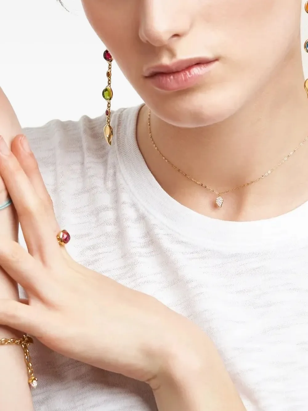 TAMARA COMOLLI aretes Bouton en oro amarillo de 18kt con zafiros | Image 2