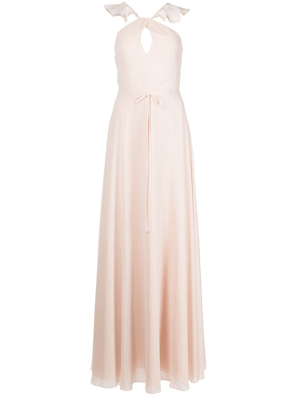 Image 1 of Marchesa Notte Bridesmaids ruffle halter-neck gown