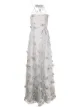 Image 1 of Marchesa Notte Bridesmaids floral-embroidered halterneck gown