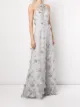 Marchesa Notte Bridesmaids floral-embroidered halterneck gown