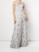 Image 2 of Marchesa Notte Bridesmaids floral-embroidered halterneck gown