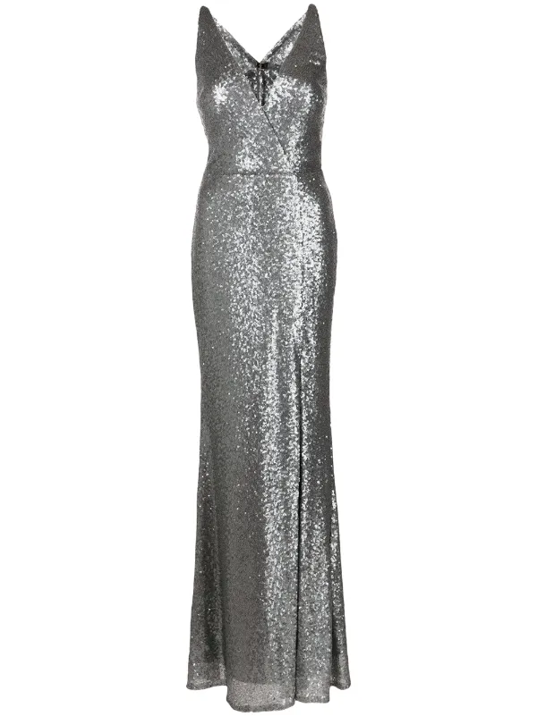 Marchesa notte silver clearance dress