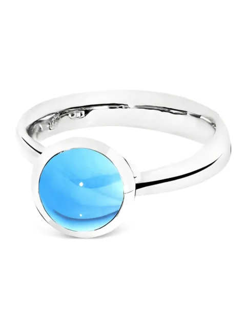 TAMARA COMOLLI anillo Bouton en oro blanco 18kt con topacio