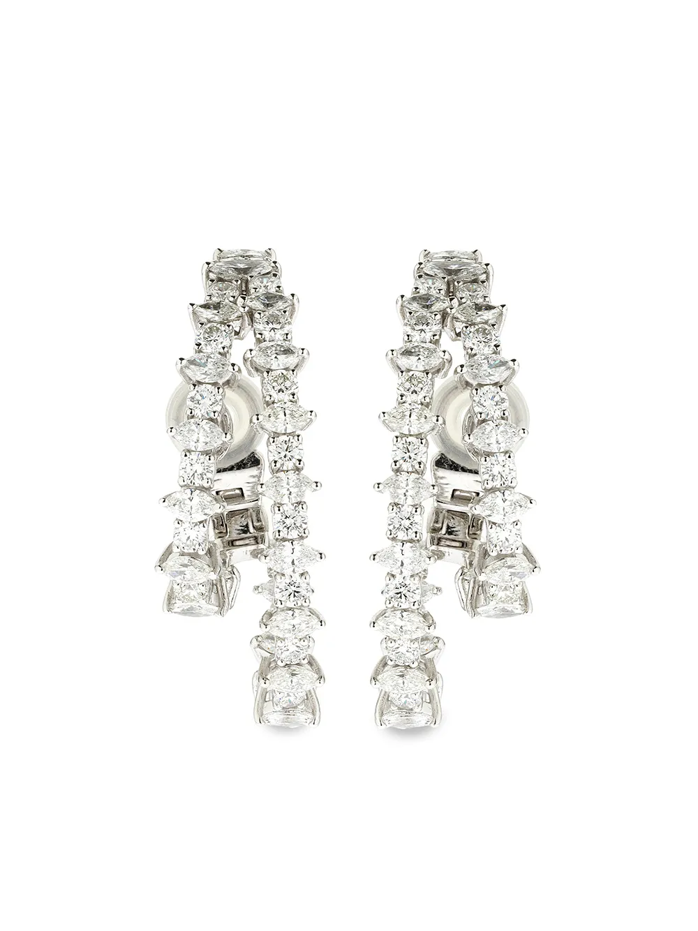 

Yeprem aretes Inside-Out en oro blanco de 18kt con diamantes - Plateado