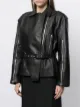 Boyarovskaya detachable panel leather biker jacket