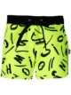 Image 1 of Moschino brushstroke logo-print swim shorts