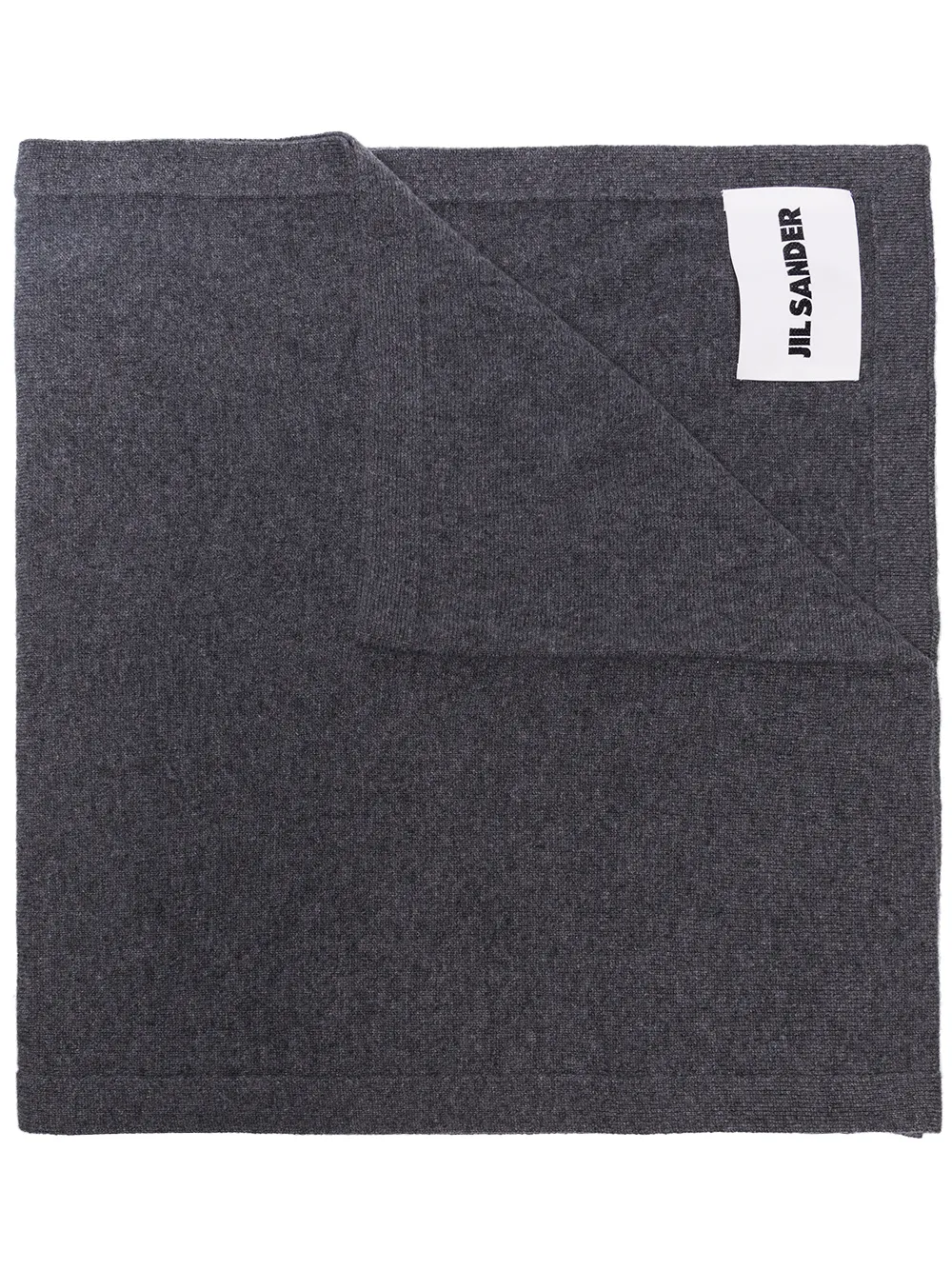 Image 1 of Jil Sander logo patch knitted scarf