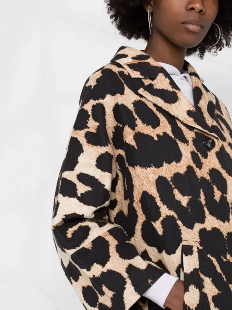 ganni leopard coat