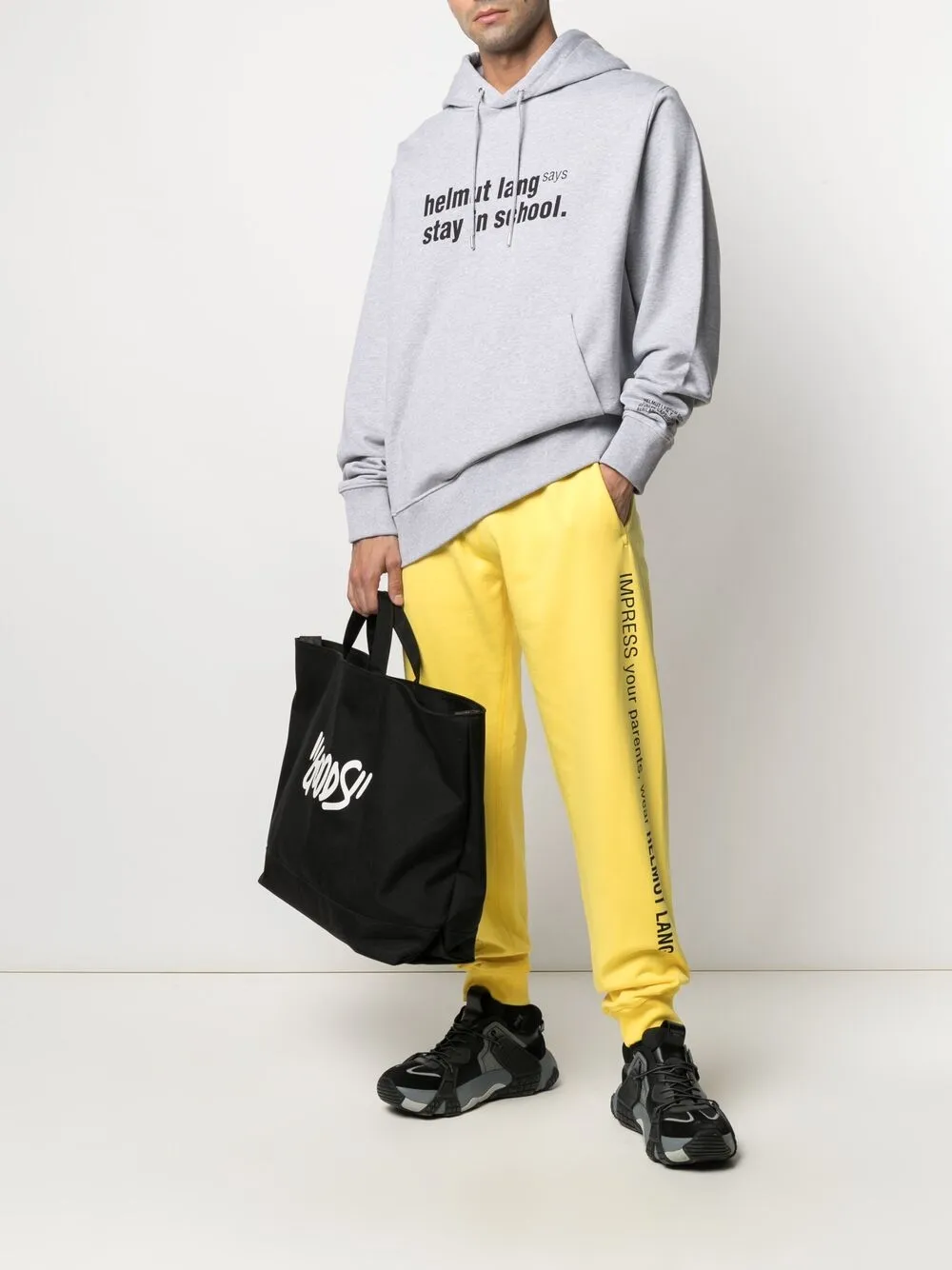фото Helmut lang спортивные брюки с кулиской и логотипом