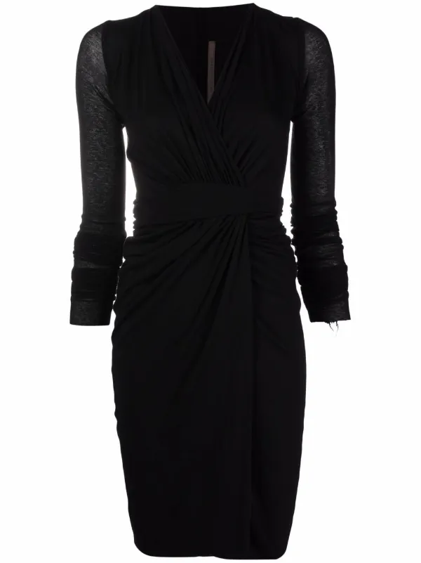 gathered wrap dress