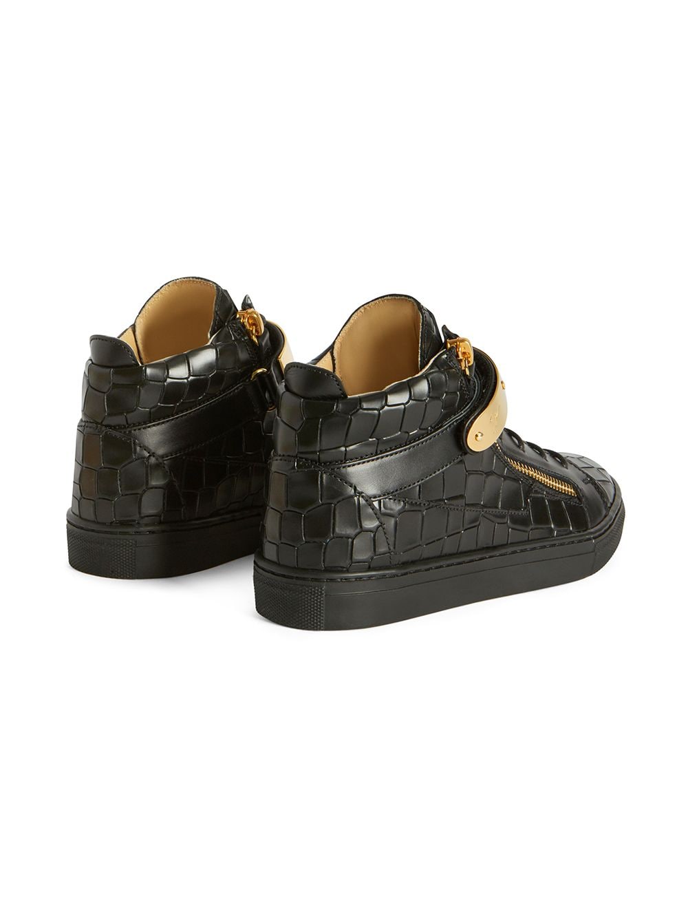 Giuseppe Junior Kriss 1/2 sneakers met slangenhuid-effect - Zwart