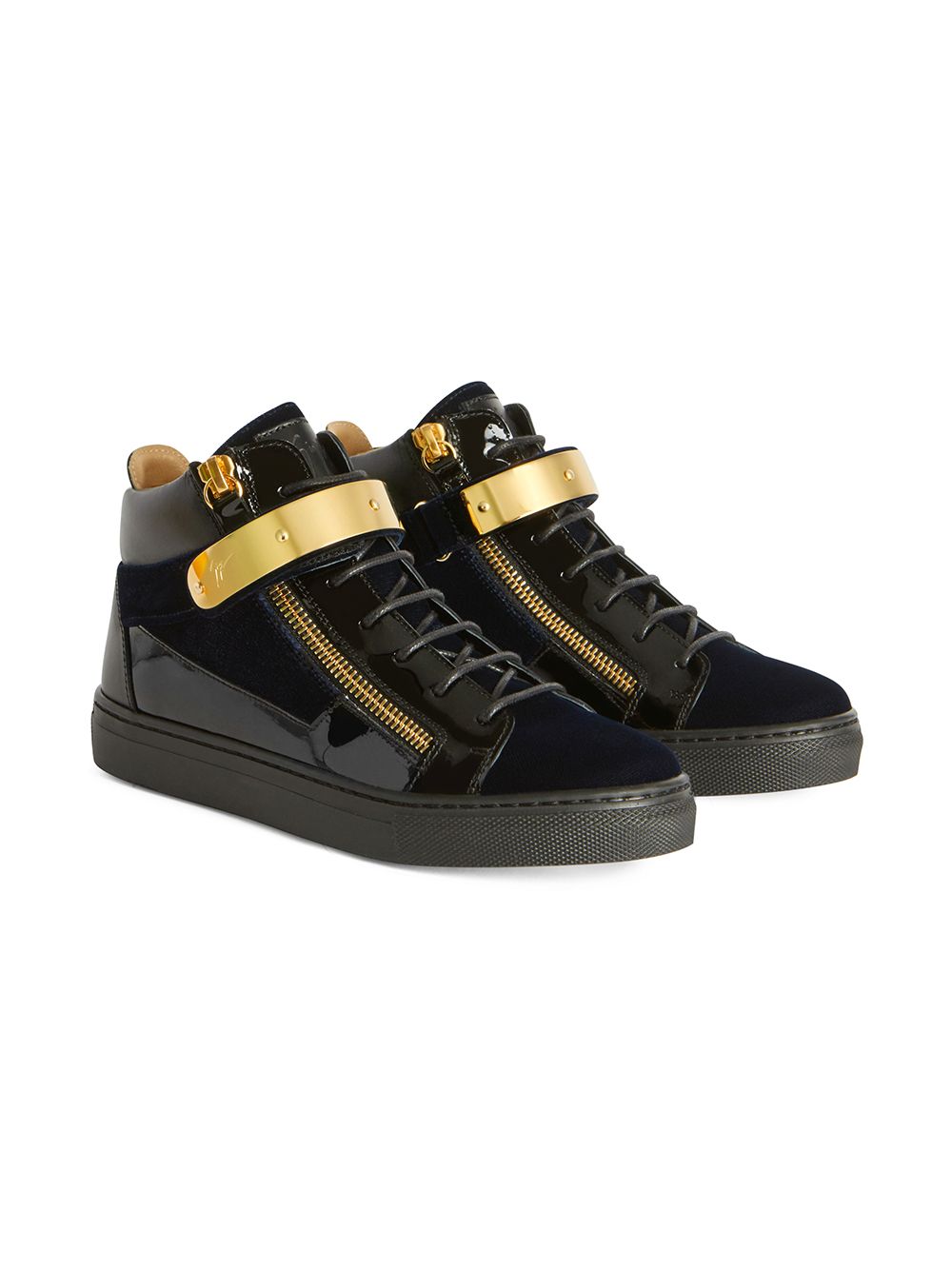 

Giuseppe Junior Kriss 1/2 velvet-effect sneakers - Blue