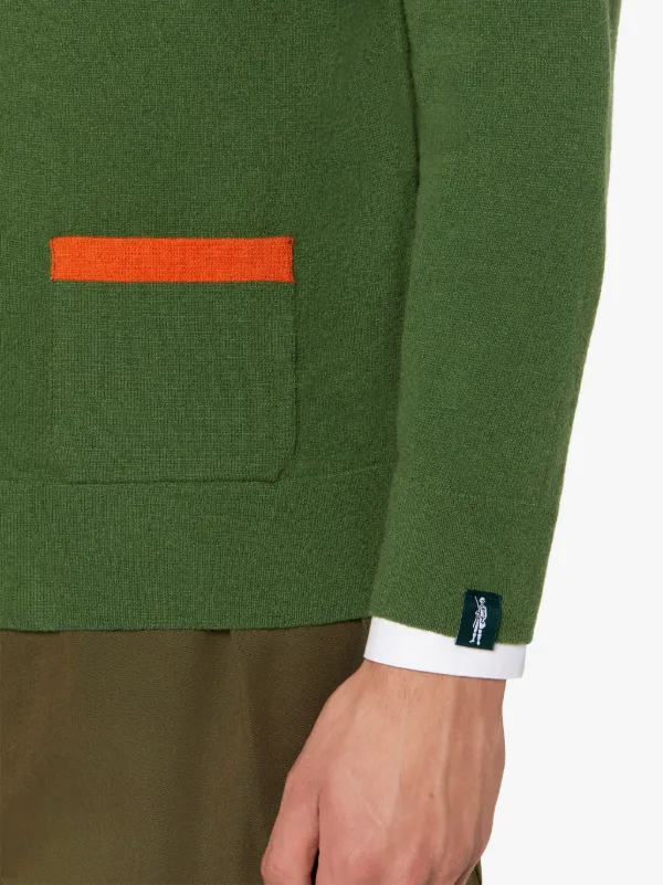 FIELD Green Wool Cardigan | GKM-200