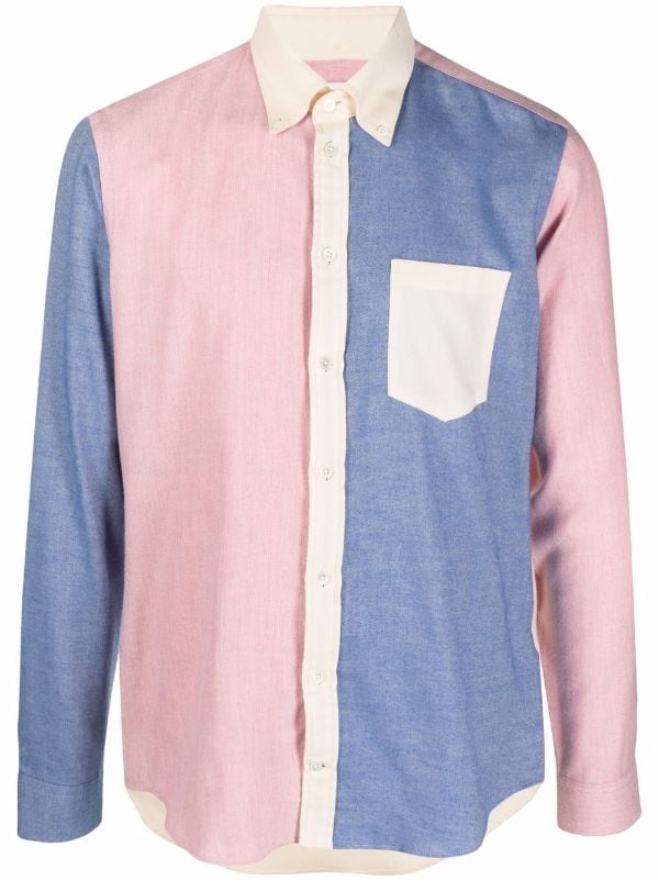 Mackintosh Button Down Contrast Panel Shirt - Farfetch