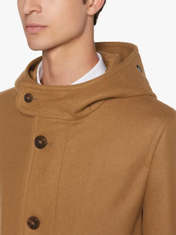 KIRKTON Camel Wool Hooded Coat | GM-1103F