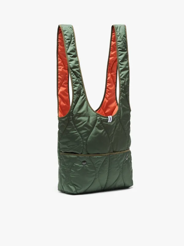Green x Orange Quilted Nylon Market Bag | ACC-BA01