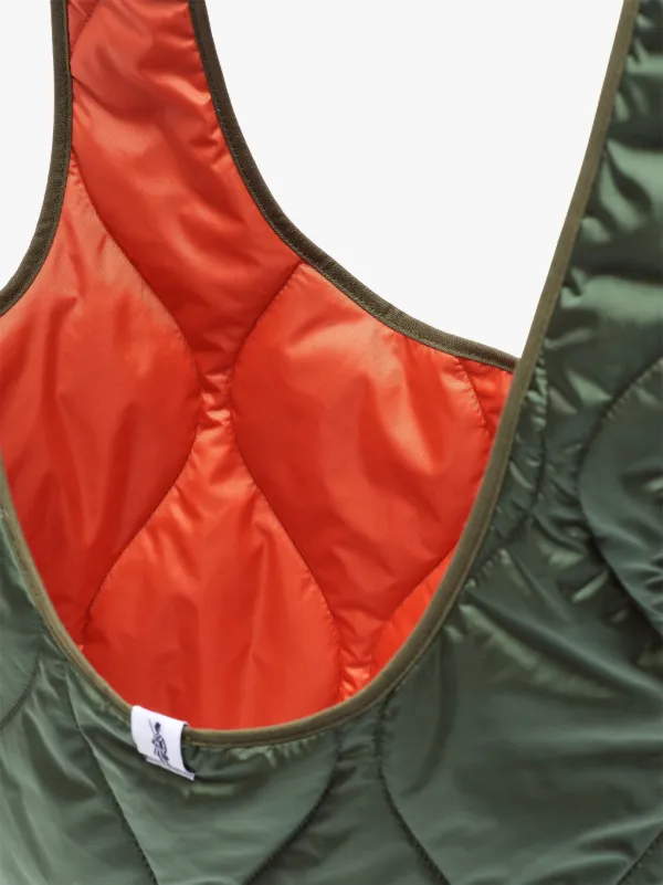 Green x Orange Quilted Nylon Market Bag | ACC-BA01